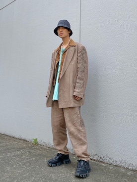 「doublet（ダブレット）のアイテム（テーラードジャケット）」を使った、KULO さん（メンズ・180cm）の春コーディネート