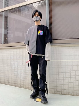 「DISCOVERED（ディスカバード）のアイテム（その他）」を使った、KULO さん（メンズ・180cm）の春コーディネート