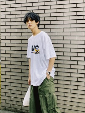 「LMCのアイテム」を使った、KULO さん（メンズ・180cm）の夏コーディネート