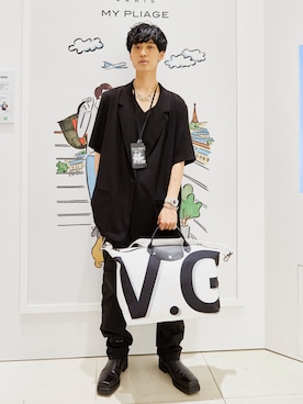 「N.HOOLYWOOD（N.ハリウッド）のアイテム（スラックス）」を使った、KULO さん（メンズ・180cm）の秋コーディネート