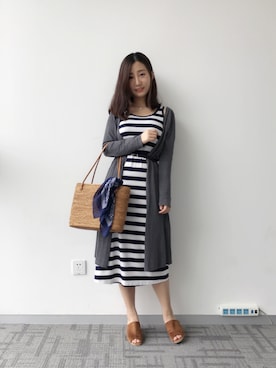 「MIXXO（ミッソ）のアイテム（ワンピース/ドレス）」を使った、鹿公园さん（レディース・162cm）の夏コーディネート