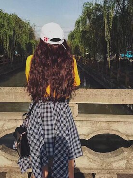 「VINTAGE（ヴィンテージ）のアイテム（トップス、その他）」を使った、WhoseRosebudさん（レディース・158cm）の夏コーディネート