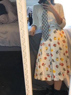 「VINTAGE（ヴィンテージ）のアイテム（スカート、その他）」を使った、WhoseRosebudさん（レディース・158cm）の秋コーディネート