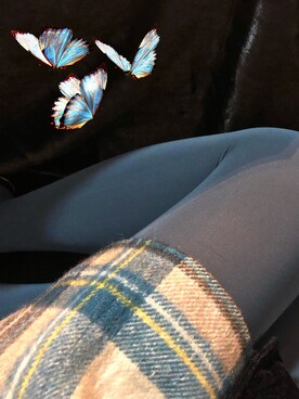 「アイテム（タイツ/ストッキング、ブルー系）」を使った、WhoseRosebudさん（レディース・158cm）の秋コーディネート