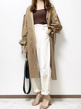 「秋のカフェオレコーデ」｜「アイテム（セットアップ）」を使った、杏子anzuさん（レディース・160cm）の秋コーディネート