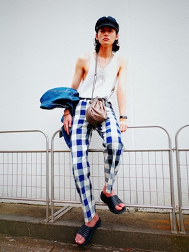 「SOLARIS&Co.（ソラリス）のアイテム（帽子）」を使った、eiji_fukui03さん（メンズ・181cm）の夏コーディネート