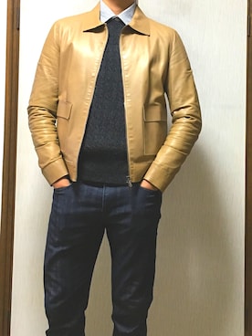 「FORのアイテム」を使った、フッジーさん（メンズ・180cm）の秋コーディネート