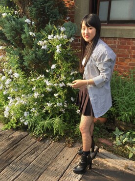 「M.Y.O.B（エム.ワイ.オー.ビー）のアイテム（アクセサリー）」を使った、Ｒさん（レディース・154cm）の秋コーディネート