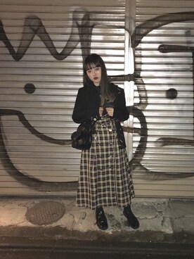 「M.Y.O.B（エム.ワイ.オー.ビー）のアイテム（スカート）」を使った、Ｒさん（レディース・155cm）の春コーディネート