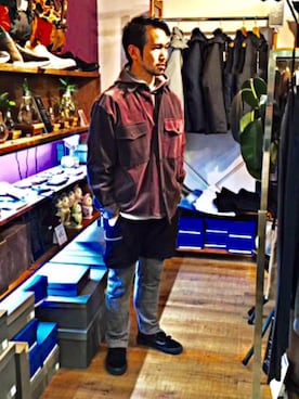 「SASQUATCHfabrix.（サスクワァッチファブリックス）のアイテム」を使った、KEISUKE さん（メンズ・174cm）の冬コーディネート
