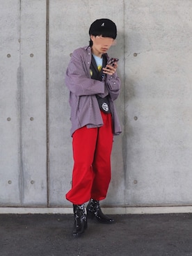 「u170」｜「アイテム（ハンチング/ベレー帽）」を使った、しょーちゃンさん（メンズ・162cm）の春コーディネート