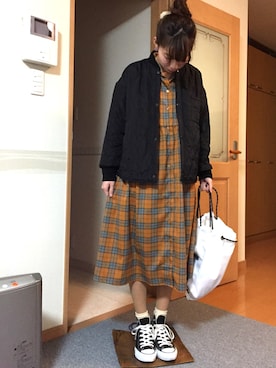 「スプリングSENSEOFPLACE」｜「アイテム（ブルゾン）」を使った、purinさん（レディース・161cm）の春コーディネート