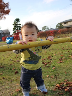 「sense of wonder（センスオブワンダー）のアイテム（レッグウェア）」を使った、reitahさん（キッズ・70cm）の冬コーディネート