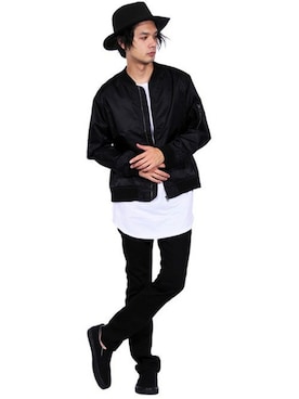 「８(eight)（エイト）のレザー ブレスレット 革 皮 バングル（バングル/リストバンド）」を使った、8(eight)さん（メンズ・175cm）の秋コーディネート