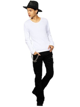 「８(eight)（エイト）のレザー ブレスレット 革 皮 バングル（バングル/リストバンド）」を使った、8(eight)さん（メンズ・175cm）の秋コーディネート