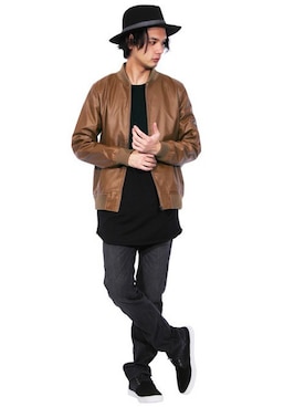 「ブレスレット」｜「アイテム（MA-1）」を使った、8(eight)さん（メンズ・175cm）の秋コーディネート