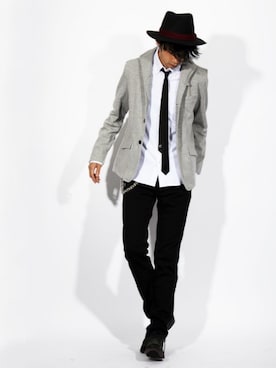 「８(eight)（エイト）のアイテム（テーラードジャケット）」を使った、8(eight)さん（メンズ・175cm）の春コーディネート