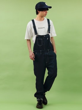 「KANGOL（カンゴール）のアイテム（オールインワン・サロペット）」を使った、8(eight)さん（メンズ・175cm）の春コーディネート