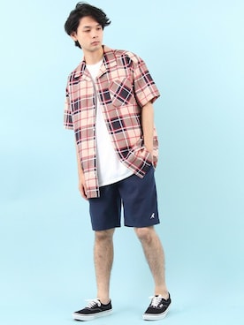 「KANGOL（カンゴール）のアイテム（チノパンツ）」を使った、8(eight)さん（メンズ・175cm）の夏コーディネート