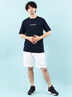 「KANGOL（カンゴール）のアイテム（チノパンツ）」を使った、8(eight)さん（メンズ・180cm）の夏コーディネート