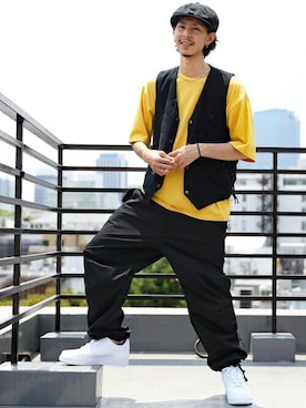 「ハンチング」｜「アイテム（タンクトップ）」を使った、8(eight)さん（メンズ・176cm）の夏コーディネート