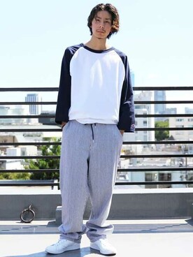 「アイテム（デニムパンツ、その他）」を使った、8(eight)さん（メンズ・176cm）の夏コーディネート