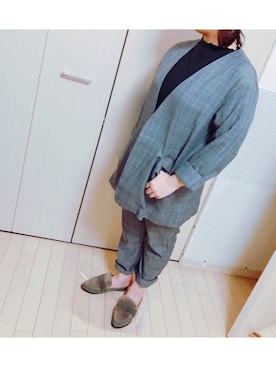 「earth music&ecology（アースミュージックアンドエコロジー）のアイテム（その他アウター）」を使った、maay0uさん（レディース・154cm）の秋コーディネート