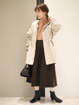 「FORK&SPOON」｜「アイテム（ミリタリージャケット）」を使った、anzuさん（レディース・158cm）の秋コーディネート