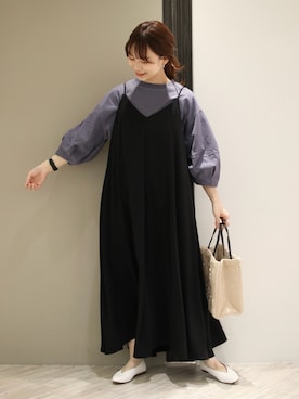 「Lilas Campbell（リラキャンベル）の【別注】 Lilas Campbell×DOORS　2WAYバッグ（ハンドバッグ）」を使った、anzuさん（レディース・158cm）の春コーディネート