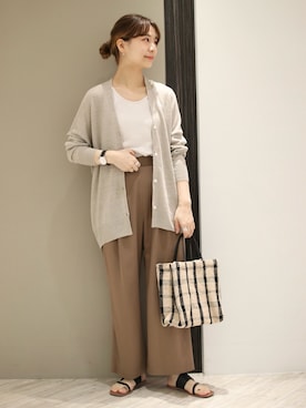 「Lilas Campbell（リラキャンベル）の【別注】 Lilas Campbell×DOORS　2WAYバッグ（ハンドバッグ）」を使った、anzuさん（レディース・158cm）の春コーディネート