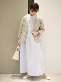 かぐれ（カグレ）の「リネンヘリンボンノーカラージャケット（ノー