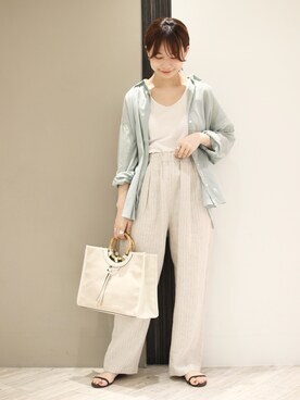 「URBAN RESEARCH DOORS（アーバンリサーチドアーズ）のコットンローンシャツ（シャツ/ブラウス）」を使った、anzuさん（レディース・158cm）の夏コーディネート