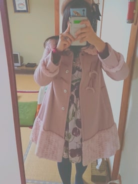 「原宿」｜「アイテム（ジャンパースカート）」を使った、erikaさん（レディース・157cm）の冬コーディネート