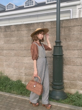 「Lily Brown」｜「アイテム（オールインワン・サロペット）」を使った、natsumiさん（レディース・150cm）の夏コーディネート