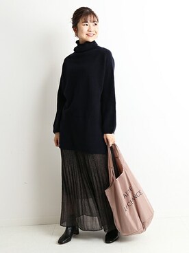 「SLOBE IENA（スローブイエナ）の【ROVERETO/ロベレート】スクエアステッチブーツ◆（ブーツ）」を使った、Yuriさん（レディース・159cm）の秋コーディネート