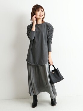 「SLOBE IENA（スローブイエナ）の【ROVERETO/ロベレート】スクエアステッチブーツ◆（ブーツ）」を使った、Yuriさん（レディース・159cm）の秋コーディネート