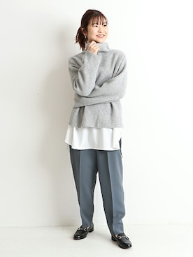 「タートルネック」｜「アイテム（タンクトップ）」を使った、Yuriさん（レディース・159cm）の冬コーディネート