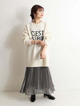 「SLOBE IENA（スローブイエナ）の【ROVERETO/ロベレート】スクエアステッチブーツ◆（ブーツ）」を使った、Yuriさん（レディース・159cm）の冬コーディネート