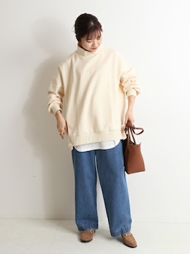 「SLOBE IENA（スローブイエナ）のアイテム（ローファー）」を使った、Yuriさん（レディース・159cm）の冬コーディネート