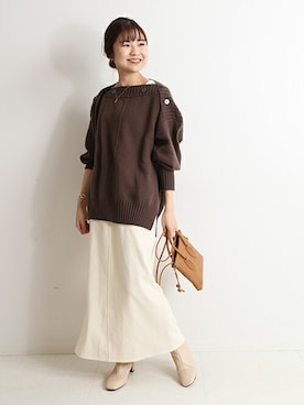 「SLOBE IENA（スローブイエナ）の【ROVERETO/ロベレート】スクエアステッチブーツ◆（ブーツ）」を使った、Yuriさん（レディース・159cm）の冬コーディネート