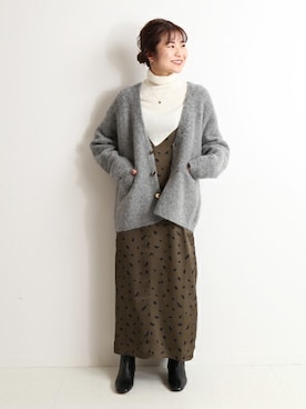 「SLOBE IENA（スローブイエナ）の【ROVERETO/ロベレート】スクエアステッチブーツ◆（ブーツ）」を使った、Yuriさん（レディース・159cm）の冬コーディネート