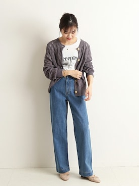 SLOBE IENA(スローブイエナ)の「テープヤーン柄編みカーディガン SLOBE IENA(スローブイエナ)の「テープヤーン柄編みカーディガン