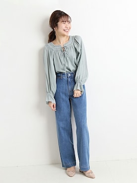 「スクエアネック(ネック)」｜Yuriさん（レディース・159cm）の冬コーディネート