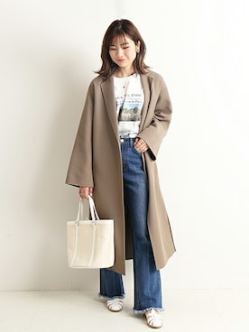 「スローブイエナ」｜「アイテム（その他アウター）」を使った、Yuriさん（レディース・159cm）の冬コーディネート