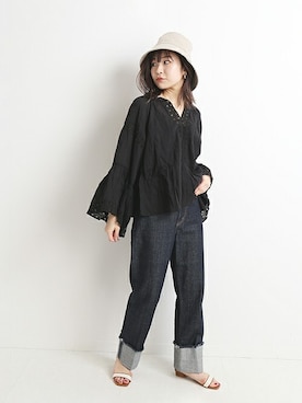 「SLOBE IENA（スローブイエナ）のアイテム（ハット）」を使った、Yuriさん（レディース・159cm）の春コーディネート