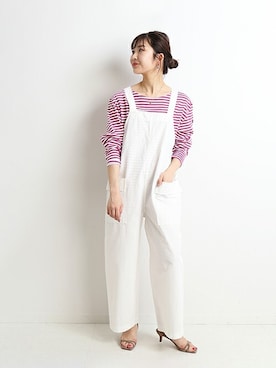 「スローブイエナ」｜「アイテム（オールインワン・サロペット）」を使った、Yuriさん（レディース・159cm）の春コーディネート