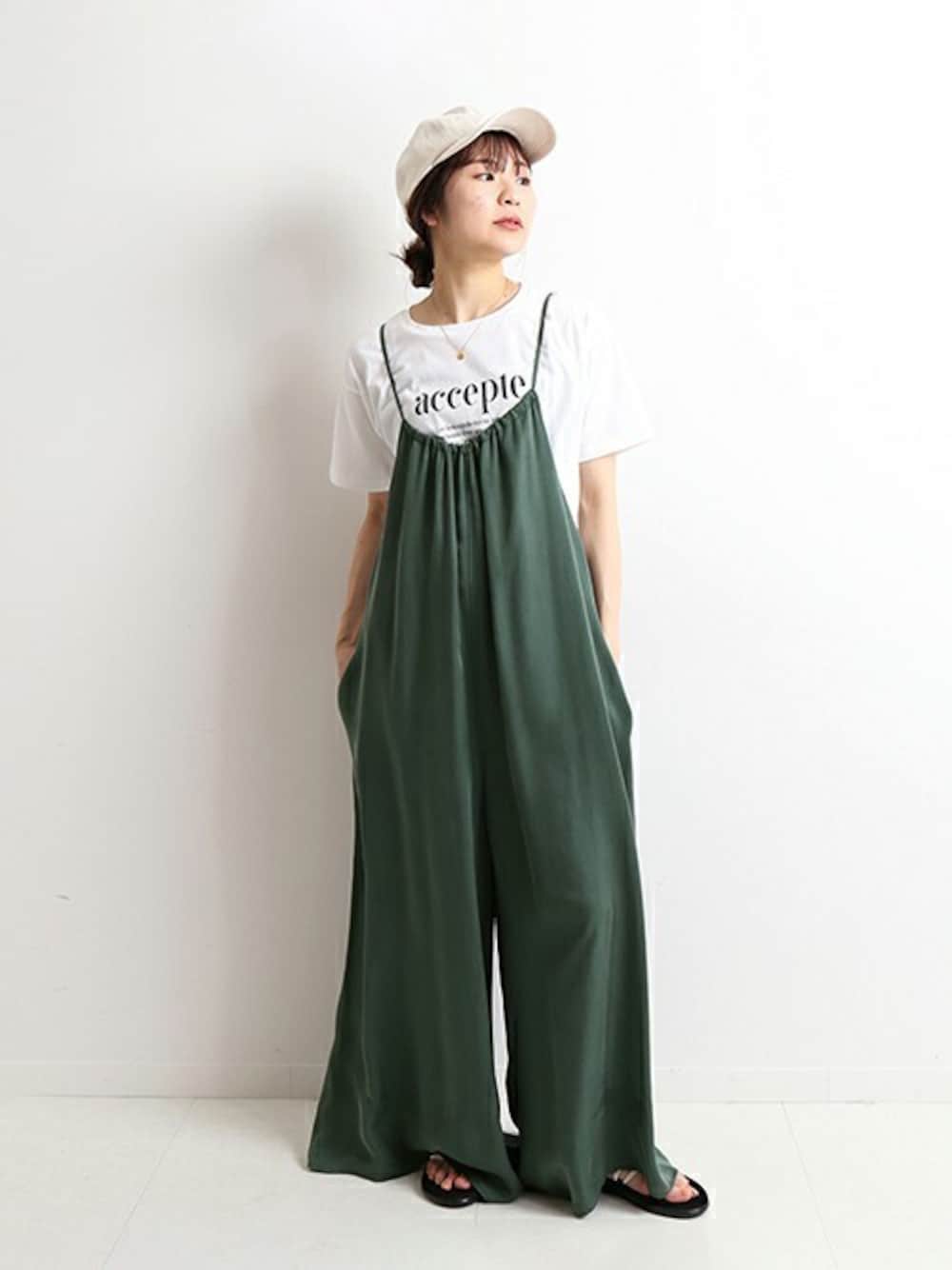 SLOBE IENA（スローブイエナ）の「フィブリルサテンキャミサロペット 