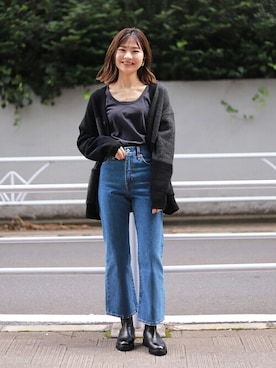 「アイテム（タンクトップ、グレー系）」を使った、Yuriさん（レディース・159cm）の夏コーディネート