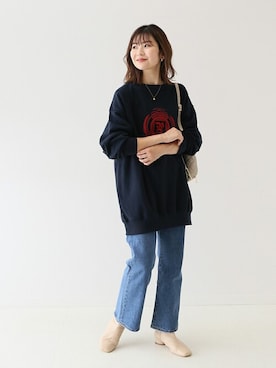 「スローブイエナ」｜「アイテム（スウェット）」を使った、Yuriさん（レディース・159cm）の秋コーディネート