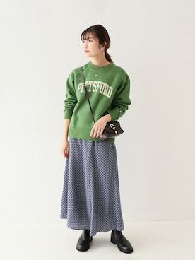 「スローブイエナ」｜「アイテム（スウェット）」を使った、Yuriさん（レディース・159cm）の秋コーディネート